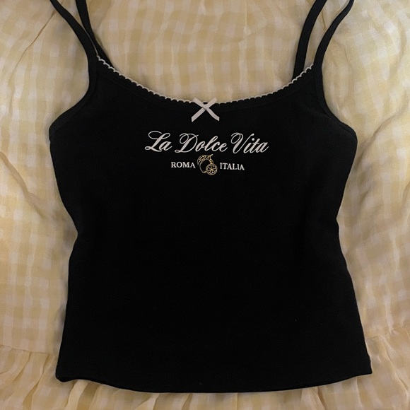 Dolce Vita Tops - Navy Garage Dolce Vita Black Camisole with White Trim🍋